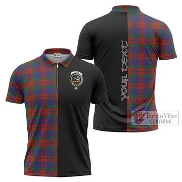 Skene of Cromar Tartan Zipper Polo Shirt with Family Crest and Half Of Me Style