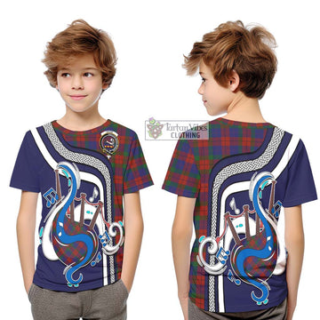 Skene of Cromar Tartan Kid T-Shirt with Epic Bagpipe Style