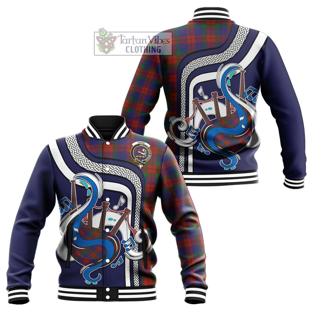 Tartan Vibes Clothing Skene of Cromar Tartan Baseball Jacket with Epic Bagpipe Style