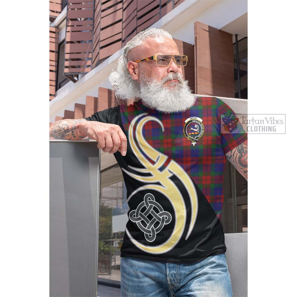 Tartan Vibes Clothing Skene of Cromar Tartan Cotton T-shirt with Family Crest and Celtic Symbol Style