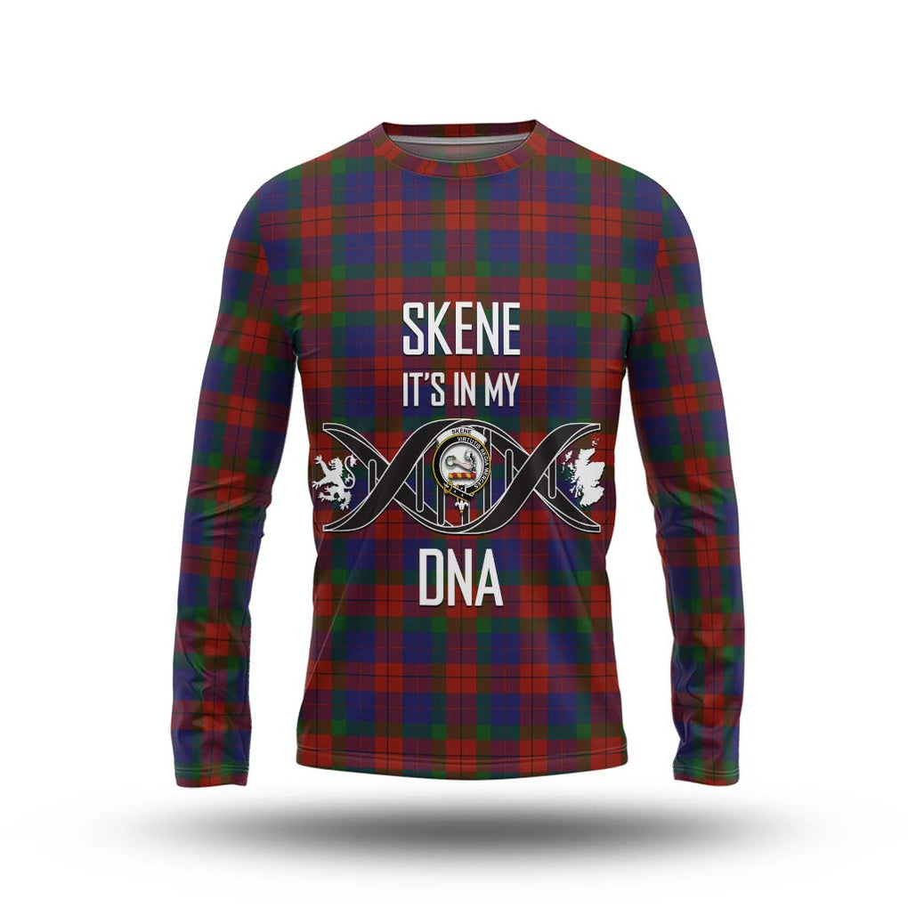 Skene of Cromar Tartan Long Sleeve T-Shirt with Family Crest DNA In Me Style Unisex - Tartanvibesclothing Shop