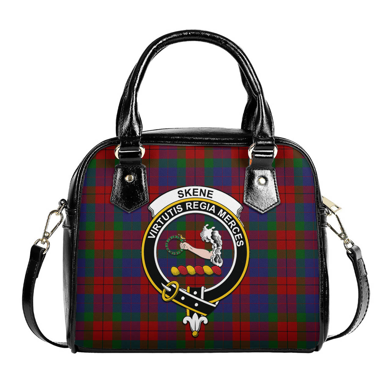 Skene of Cromar Tartan Shoulder Handbags with Family Crest One Size 6*25*22 cm - Tartanvibesclothing