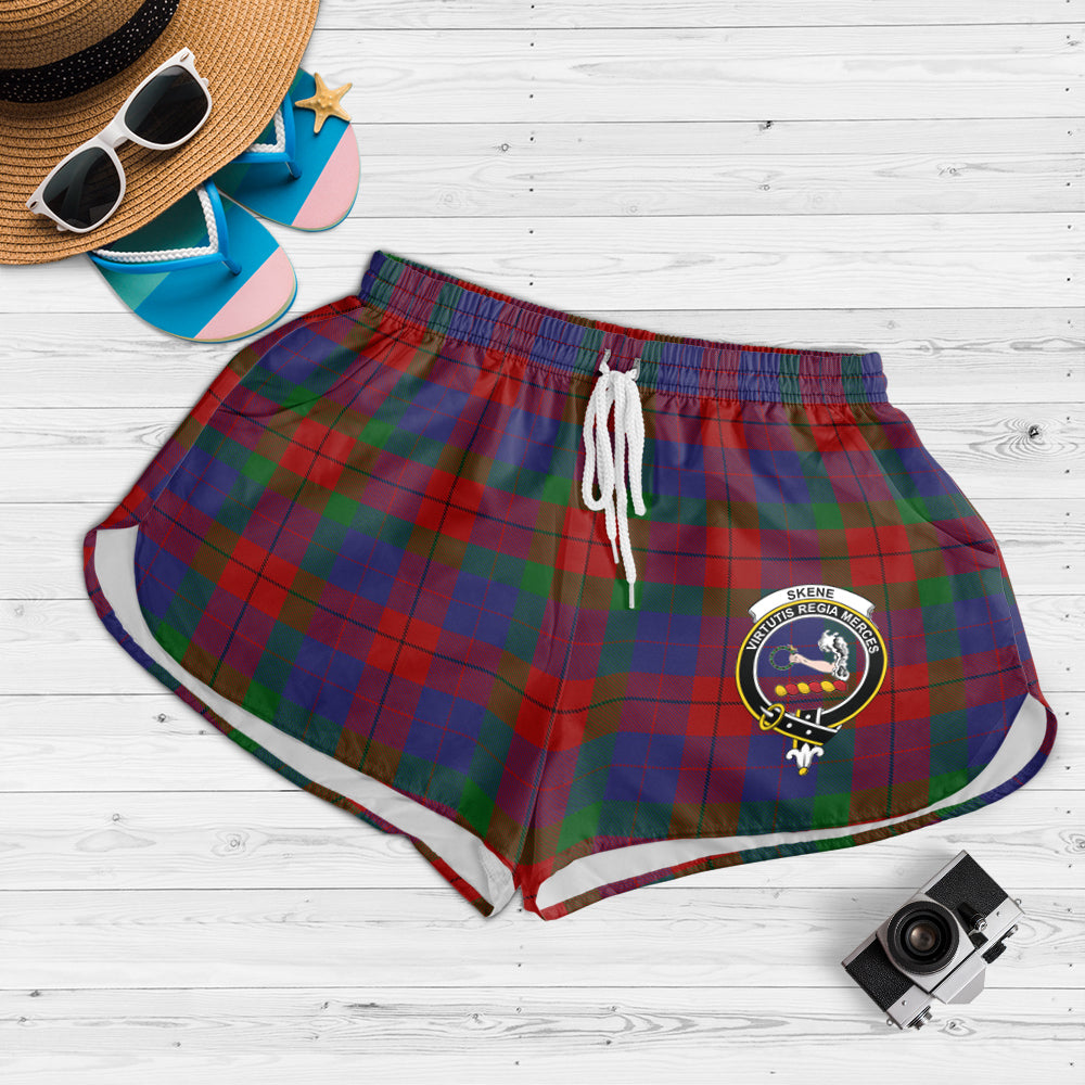 skene-of-cromar-tartan-womens-shorts-with-family-crest