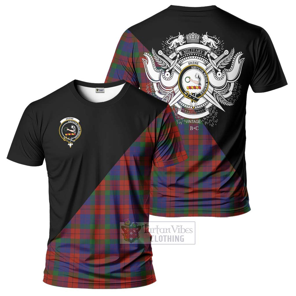 Skene of Cromar Tartan T-Shirt with Family Crest and Military Logo Style Kid's Shirt - Tartanvibesclothing Shop