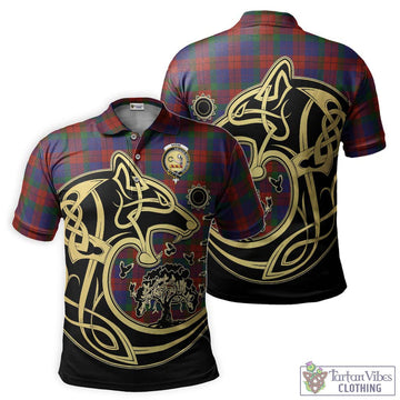 Skene of Cromar Tartan Polo Shirt with Family Crest Celtic Wolf Style