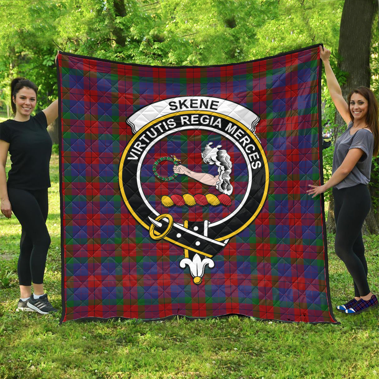 skene-of-cromar-tartan-quilt-with-family-crest