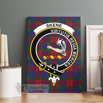 Skene of Cromar Tartan Canvas Print Wall Art with Family Crest