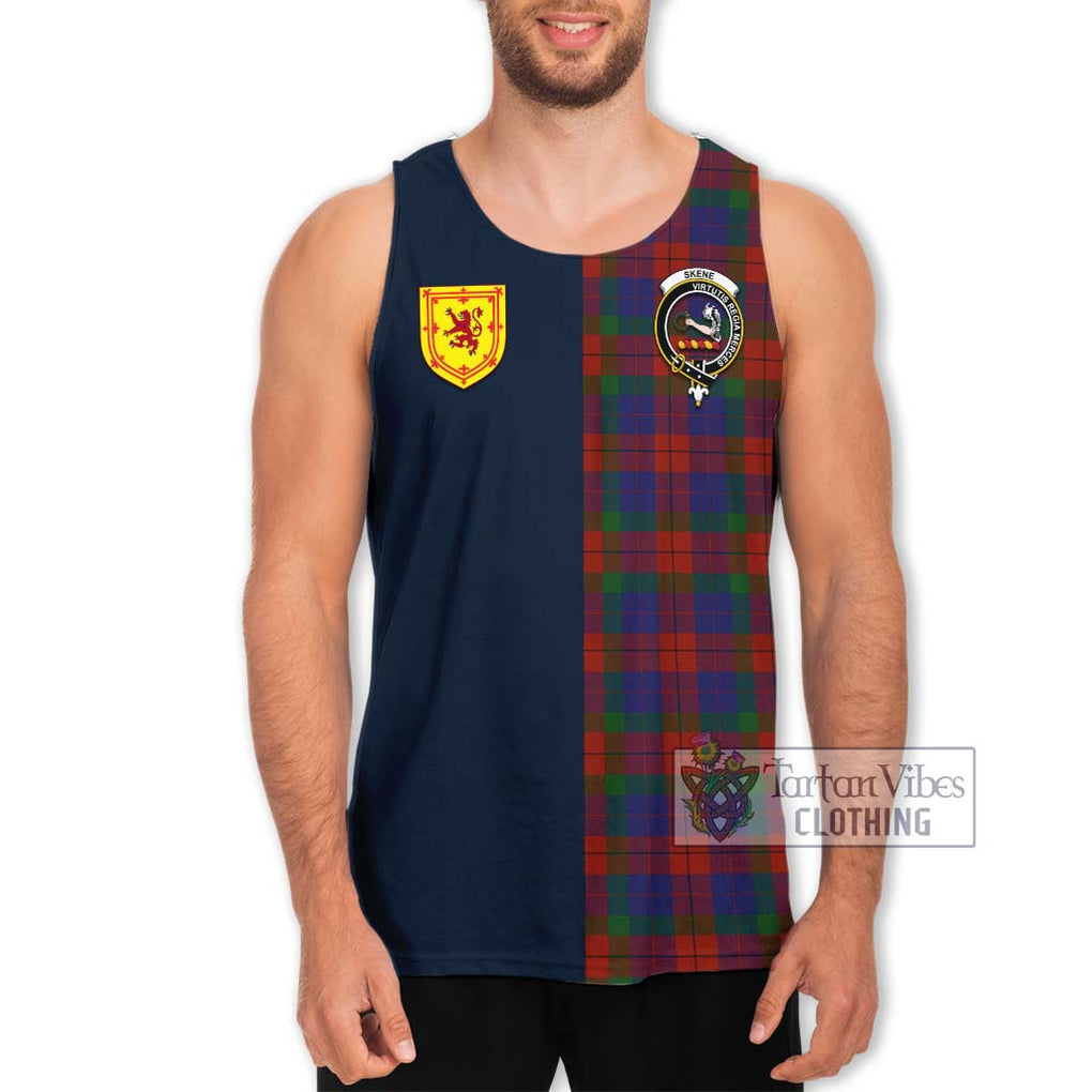 Tartan Vibes Clothing Skene of Cromar Tartan Men's Tank Top with Scottish Lion Royal Arm Half Style