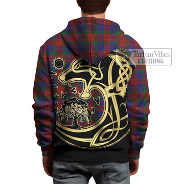 Skene of Cromar Tartan Hoodie with Family Crest Celtic Wolf Style