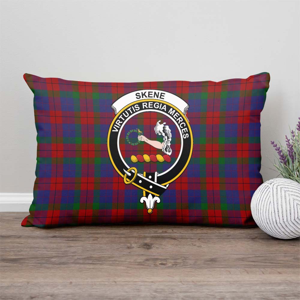 Skene of Cromar Tartan Pillow Cover with Family Crest Rectangle Pillow Cover - Tartanvibesclothing