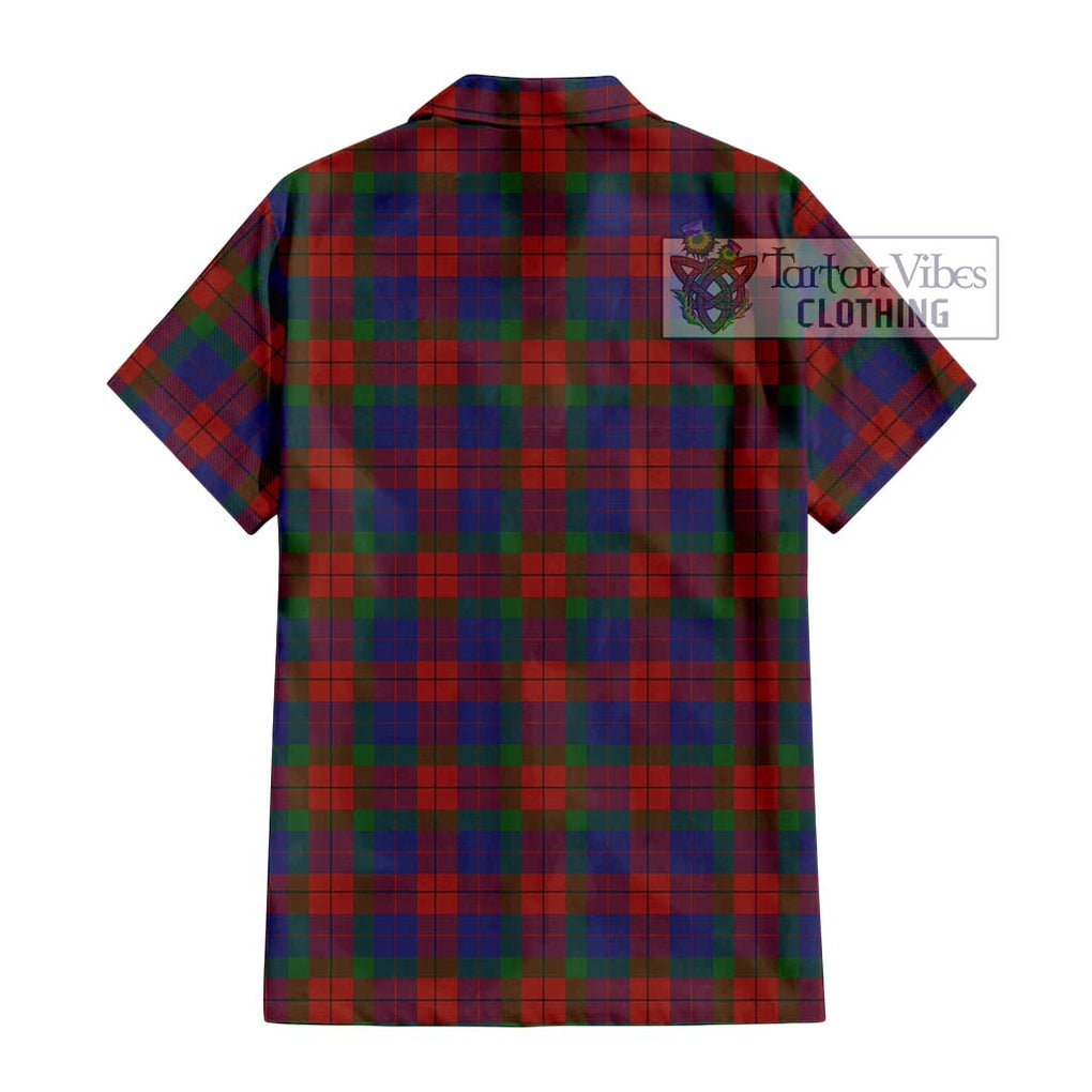 Skene of Cromar Tartan Short Sleeve Button Shirt with Family Crest DNA In Me Style - Tartanvibesclothing Shop