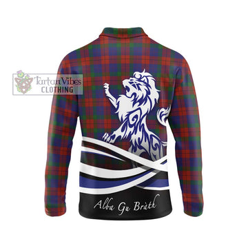 Skene of Cromar Tartan Long Sleeve Polo Shirt with Alba Gu Brath Regal Lion Emblem