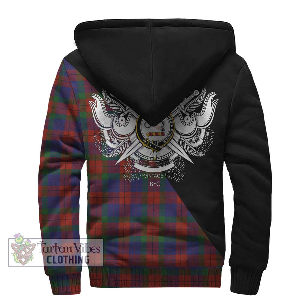 Skene of Cromar Tartan Sherpa Hoodie with Family Crest and Military Logo Style - Tartanvibesclothing Shop