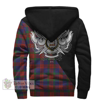 Skene of Cromar Tartan Sherpa Hoodie with Family Crest and Military Logo Style