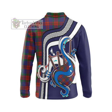 Skene of Cromar Tartan Long Sleeve Polo Shirt with Epic Bagpipe Style