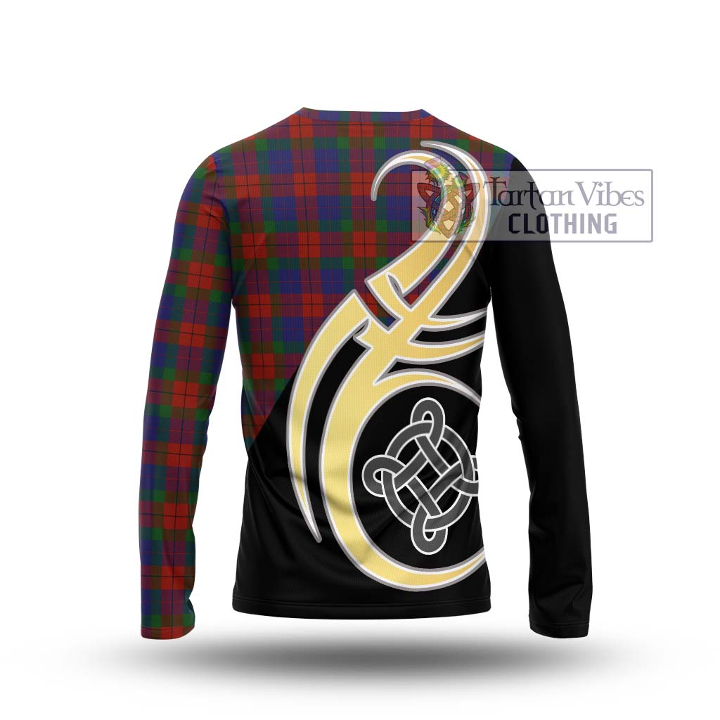 Skene of Cromar Tartan Long Sleeve T-Shirt with Family Crest and Celtic Symbol Style - Tartan Vibes Clothing