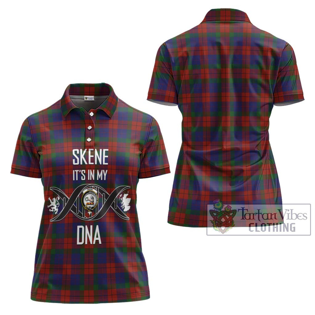 Skene of Cromar Tartan Women's Polo Shirt with Family Crest DNA In Me Style - Tartanvibesclothing Shop