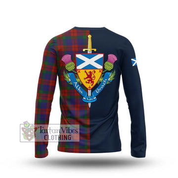 Skene of Cromar Tartan Long Sleeve T-Shirt Alba with Scottish Lion Royal Arm Half Style