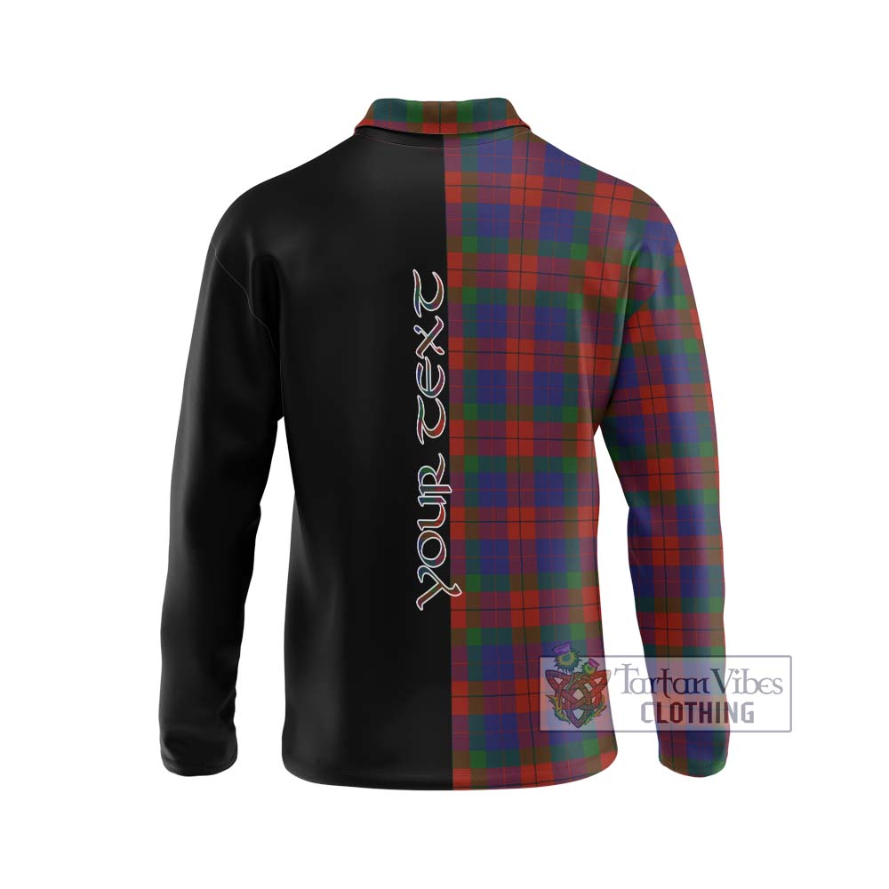 Skene of Cromar Tartan Long Sleeve Polo Shirt with Family Crest and Half Of Me Style - Tartanvibesclothing Shop