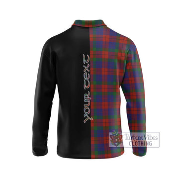 Skene of Cromar Tartan Long Sleeve Polo Shirt with Family Crest and Half Of Me Style