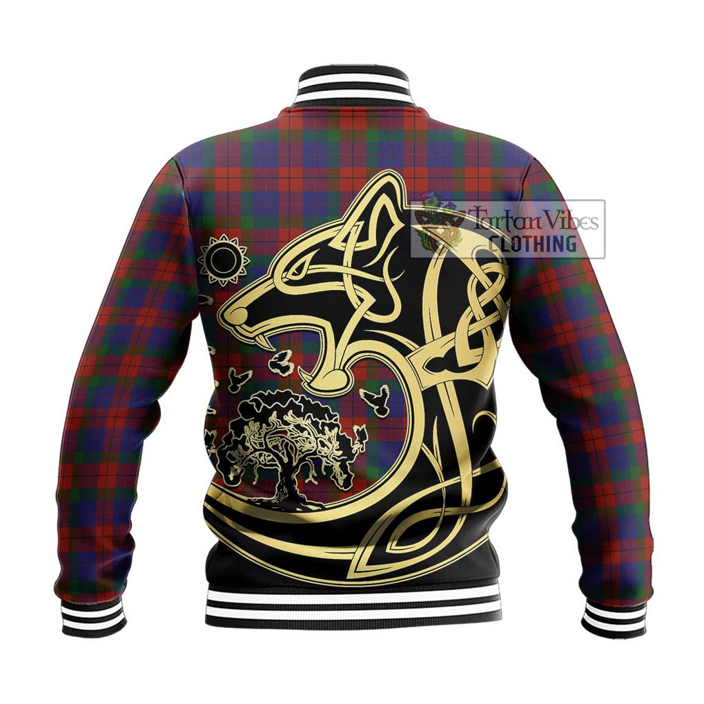 Skene of Cromar Tartan Baseball Jacket with Family Crest Celtic Wolf Style - Tartan Vibes Clothing