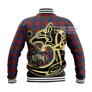 Skene of Cromar Tartan Baseball Jacket with Family Crest Celtic Wolf Style