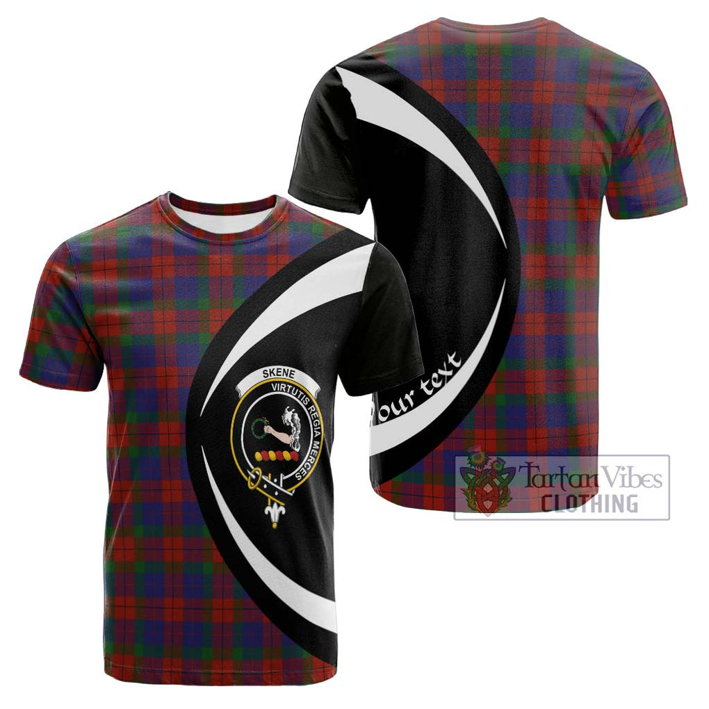 Tartan Vibes Clothing Skene of Cromar Tartan Cotton T-shirt with Family Crest Circle Style