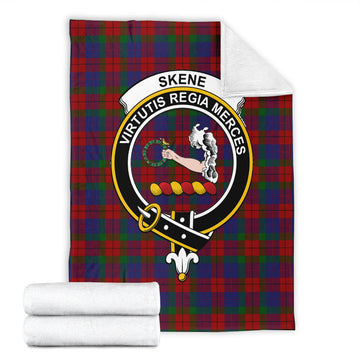 Skene of Cromar Tartan Blanket with Family Crest