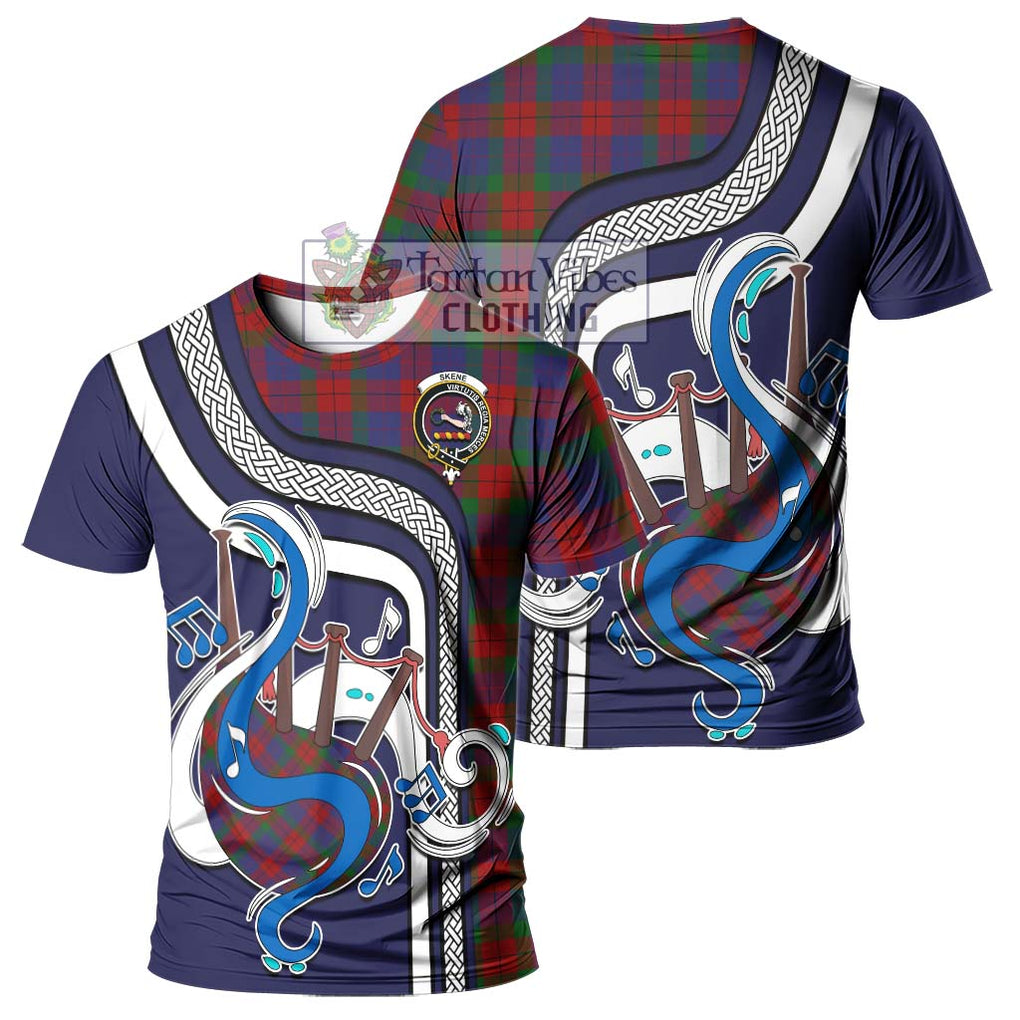 Skene of Cromar Tartan T-Shirt with Epic Bagpipe Style - Tartanvibesclothing Shop