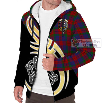 Skene of Cromar Tartan Sherpa Hoodie with Family Crest and Celtic Symbol Style