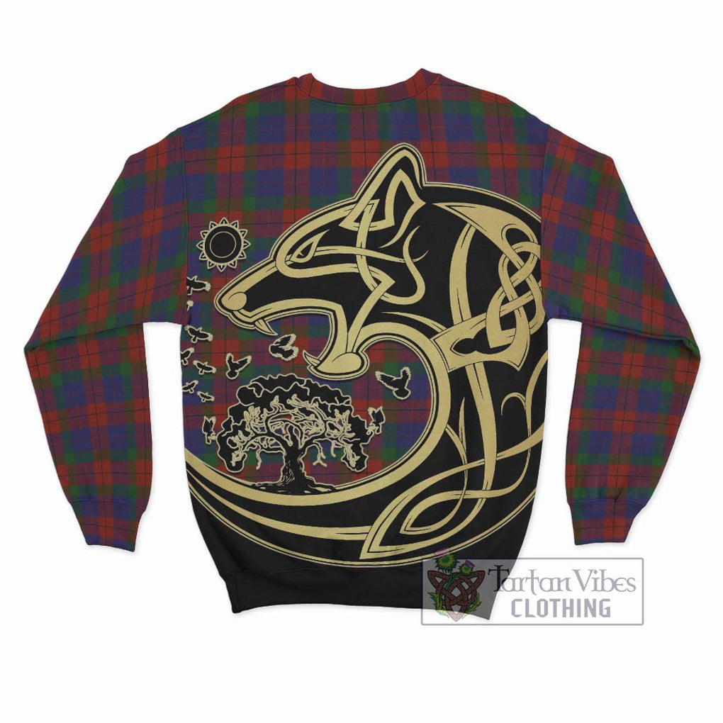 Skene of Cromar Tartan Sweatshirt with Family Crest Celtic Wolf Style - Tartan Vibes Clothing