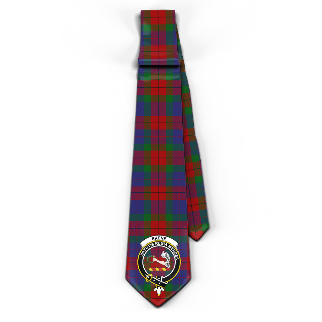 Skene of Cromar Tartan Classic Necktie with Family Crest - Tartan Vibes Clothing