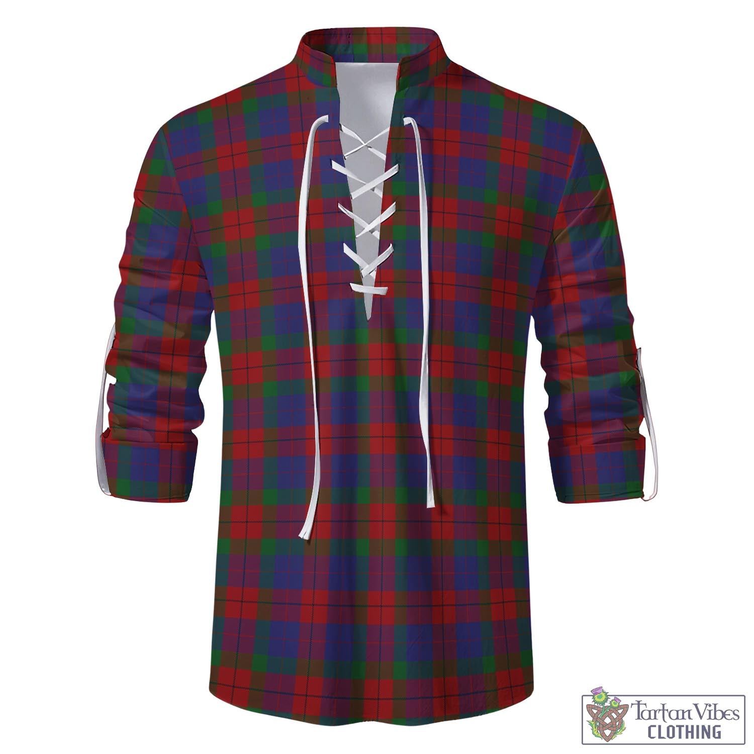 Tartan Vibes Clothing Skene of Cromar Tartan Men's Scottish Traditional Jacobite Ghillie Kilt Shirt