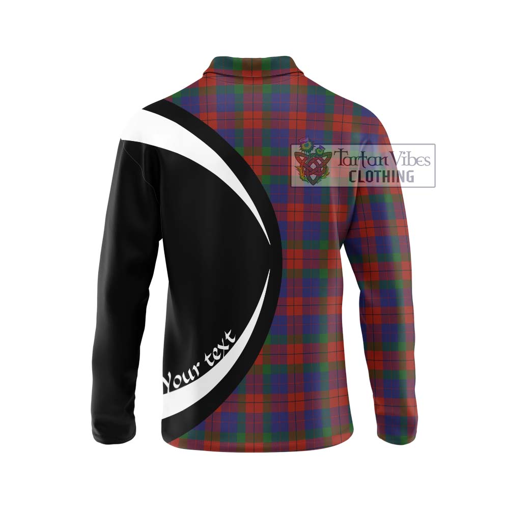 Skene of Cromar Tartan Long Sleeve Polo Shirt with Family Crest Circle Style - Tartan Vibes Clothing