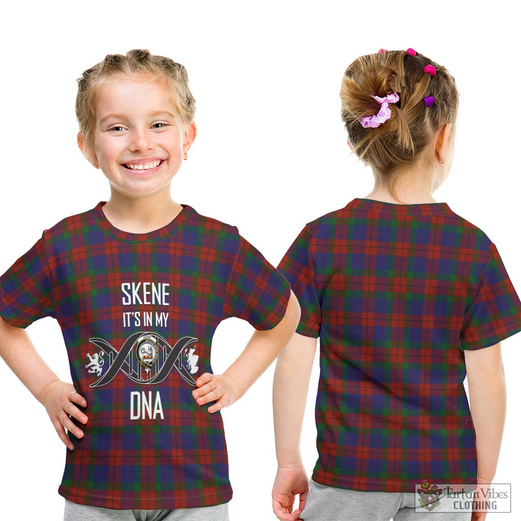 Skene of Cromar Tartan Kid T-Shirt with Family Crest DNA In Me Style - Tartanvibesclothing Shop