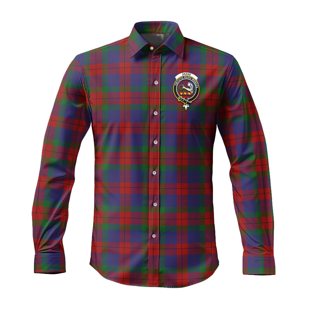 skene-of-cromar-tartan-long-sleeve-button-up-shirt-with-family-crest