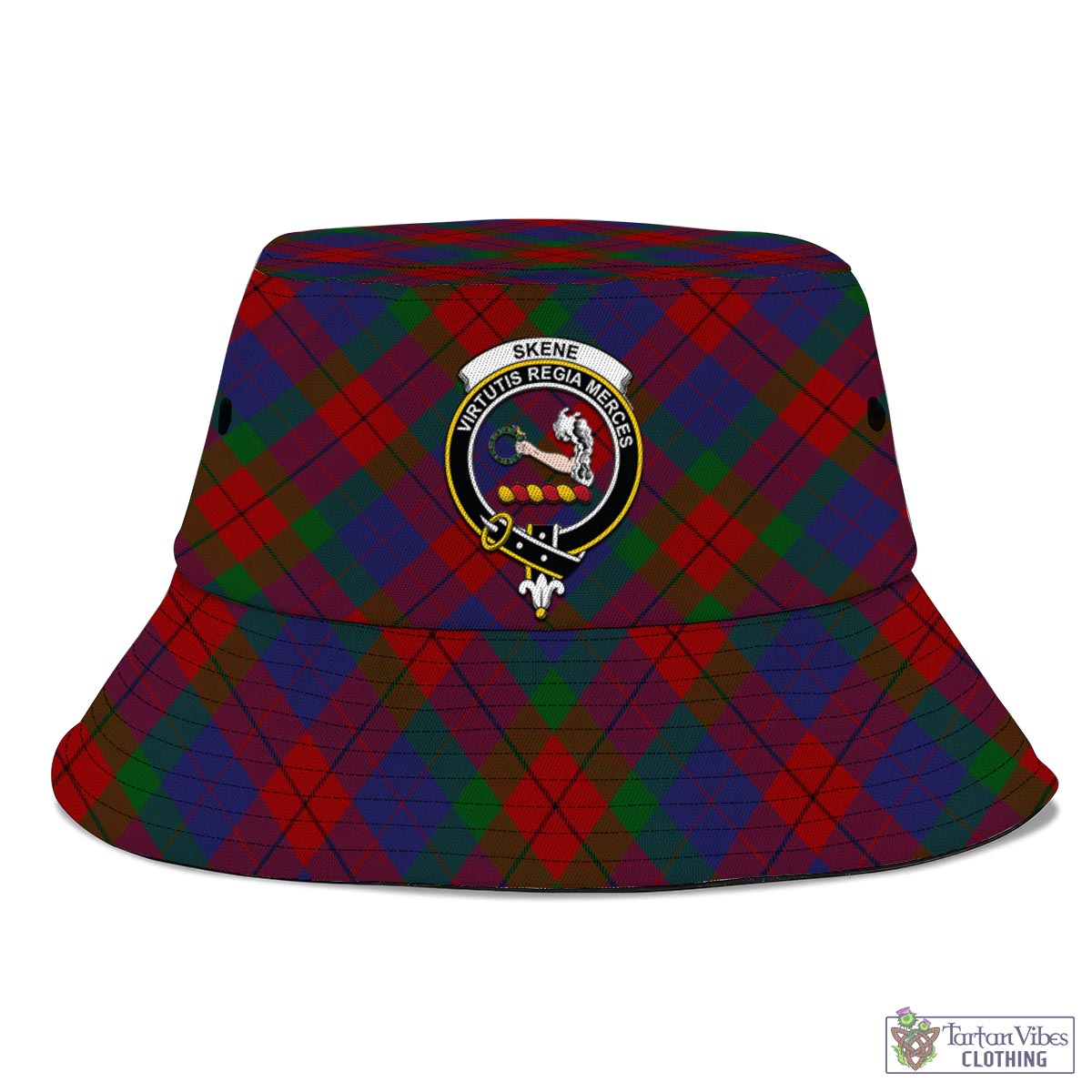 Tartan Vibes Clothing Skene of Cromar Tartan Bucket Hat with Family Crest