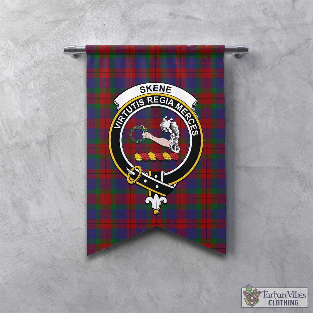 Tartan Vibes Clothing Skene of Cromar Tartan Gonfalon, Tartan Banner with Family Crest