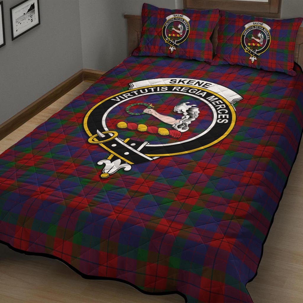 Skene of Cromar Tartan Quilt Bed Set with Family Crest - Tartan Vibes Clothing