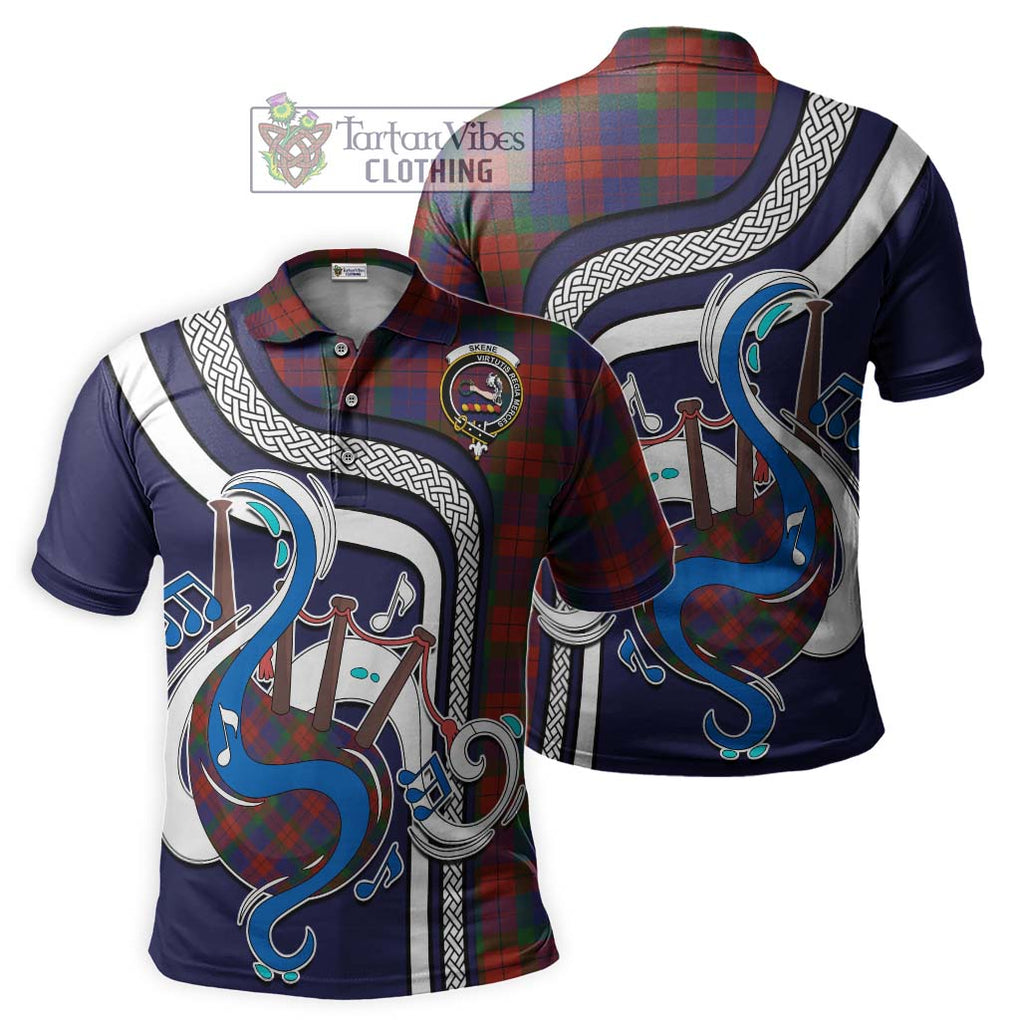 Tartan Vibes Clothing Skene of Cromar Tartan Polo Shirt with Epic Bagpipe Style