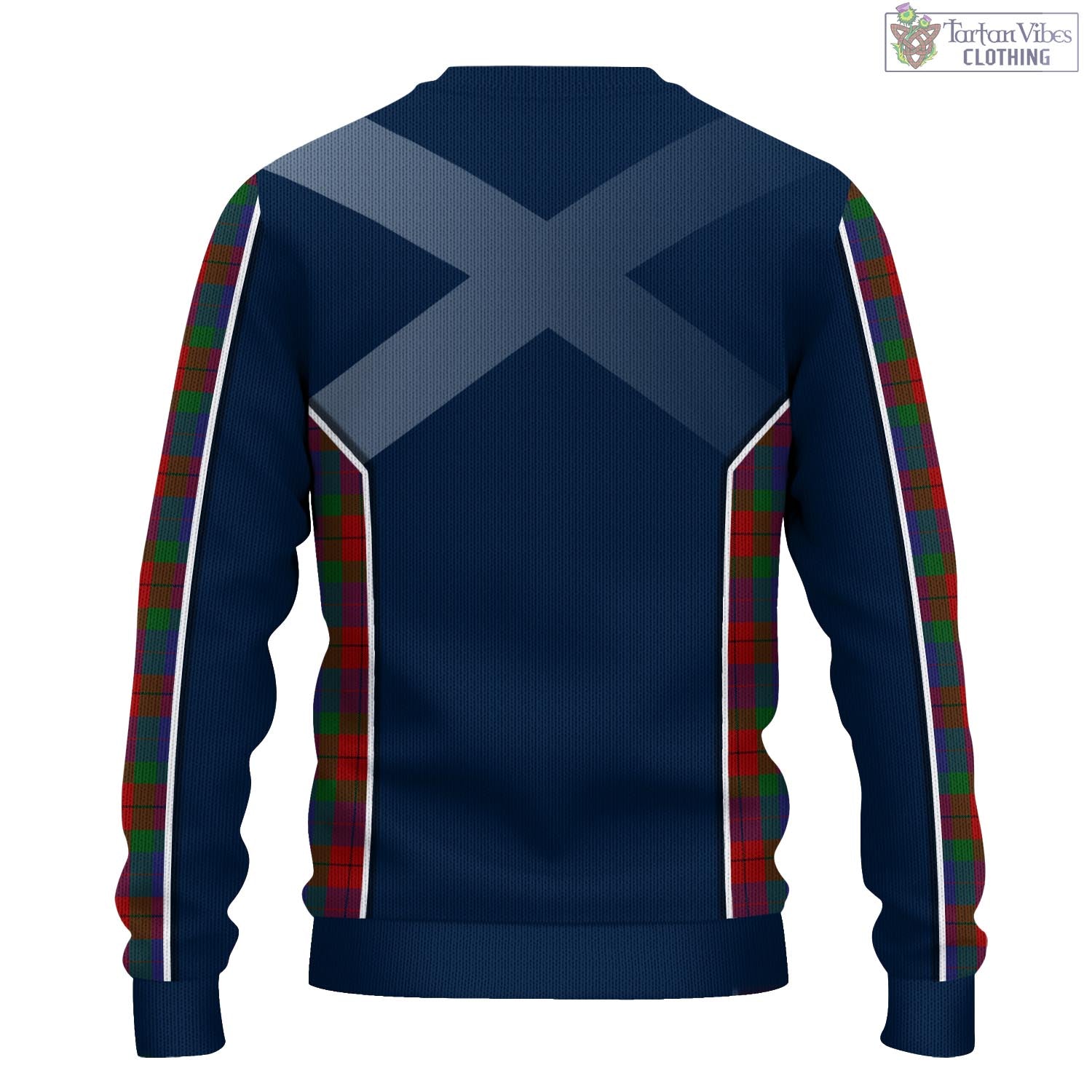 Tartan Vibes Clothing Skene of Cromar Tartan Knitted Sweatshirt with Family Crest and Scottish Thistle Vibes Sport Style