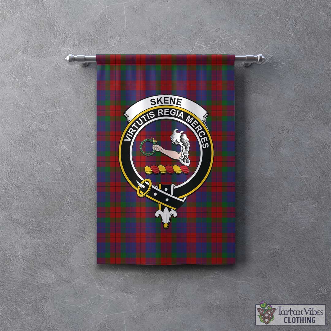 Tartan Vibes Clothing Skene of Cromar Tartan Gonfalon, Tartan Banner with Family Crest