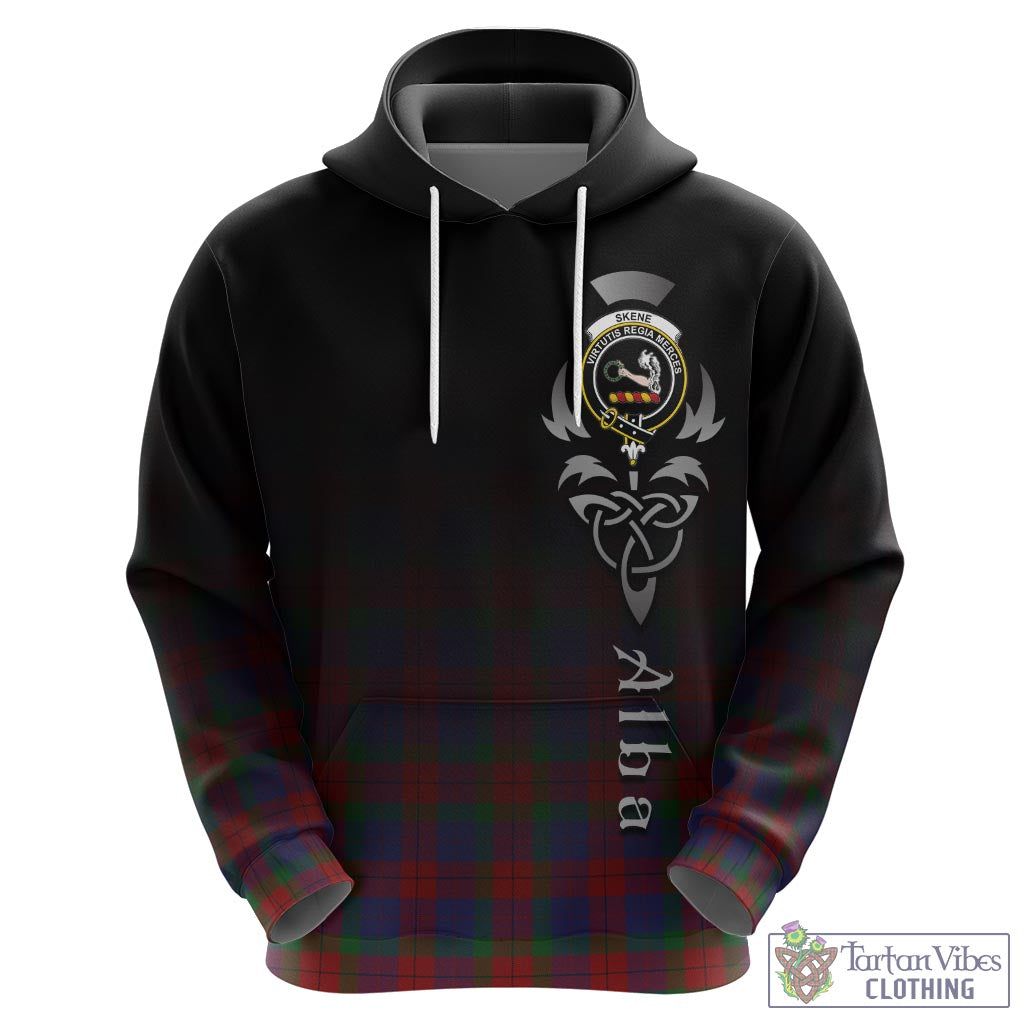 Tartan Vibes Clothing Skene of Cromar Tartan Hoodie Featuring Alba Gu Brath Family Crest Celtic Inspired