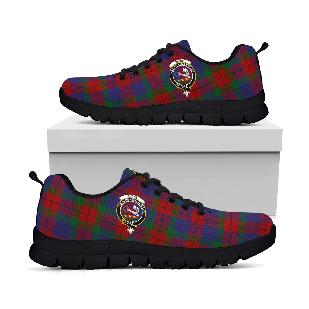 Skene of Cromar Tartan Sneakers with Family Crest - Tartan Vibes Clothing