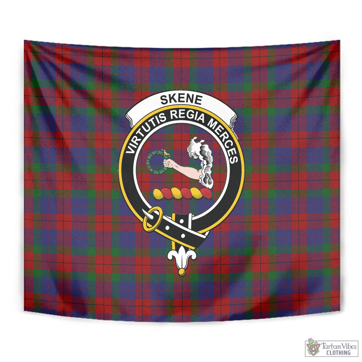 Tartan Vibes Clothing Skene of Cromar Tartan Tapestry Wall Hanging and Home Decor for Room with Family Crest