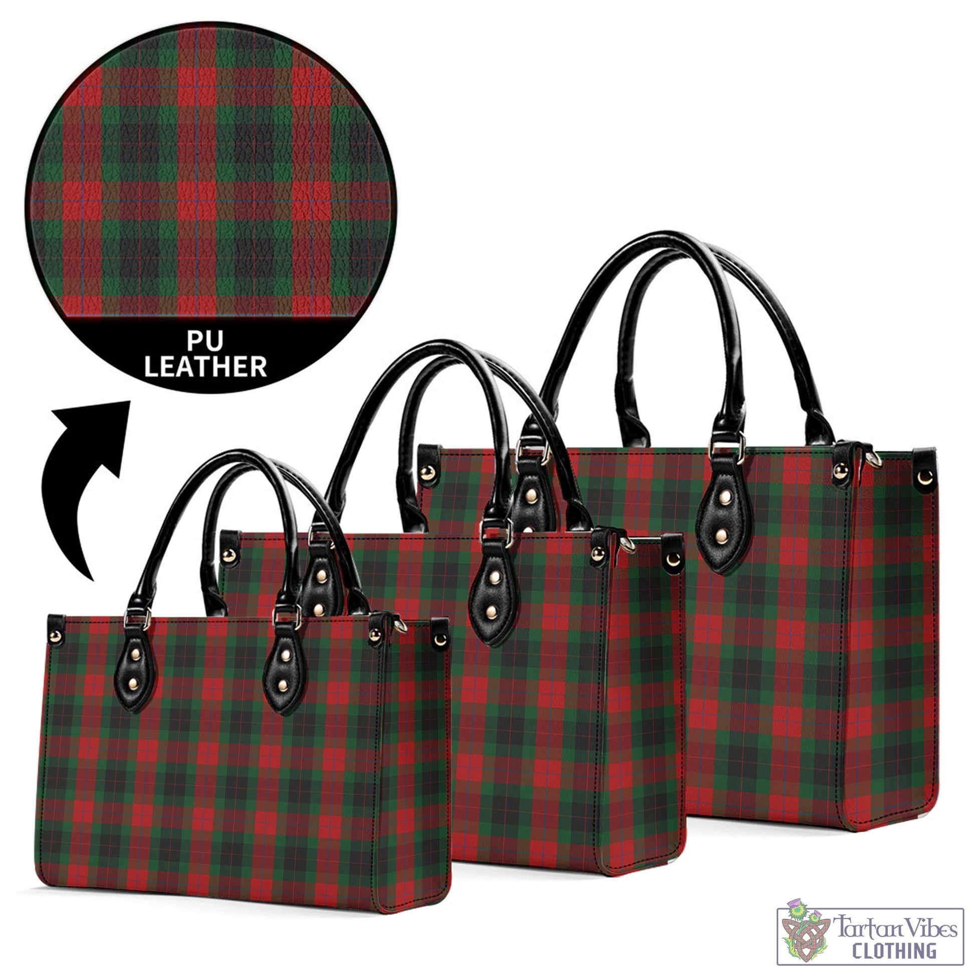 Tartan Vibes Clothing Skene of Cromar Black Tartan Luxury Leather Handbags