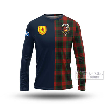 Skene of Cromar Black Tartan Long Sleeve T-Shirt Alba with Scottish Lion Royal Arm Half Style