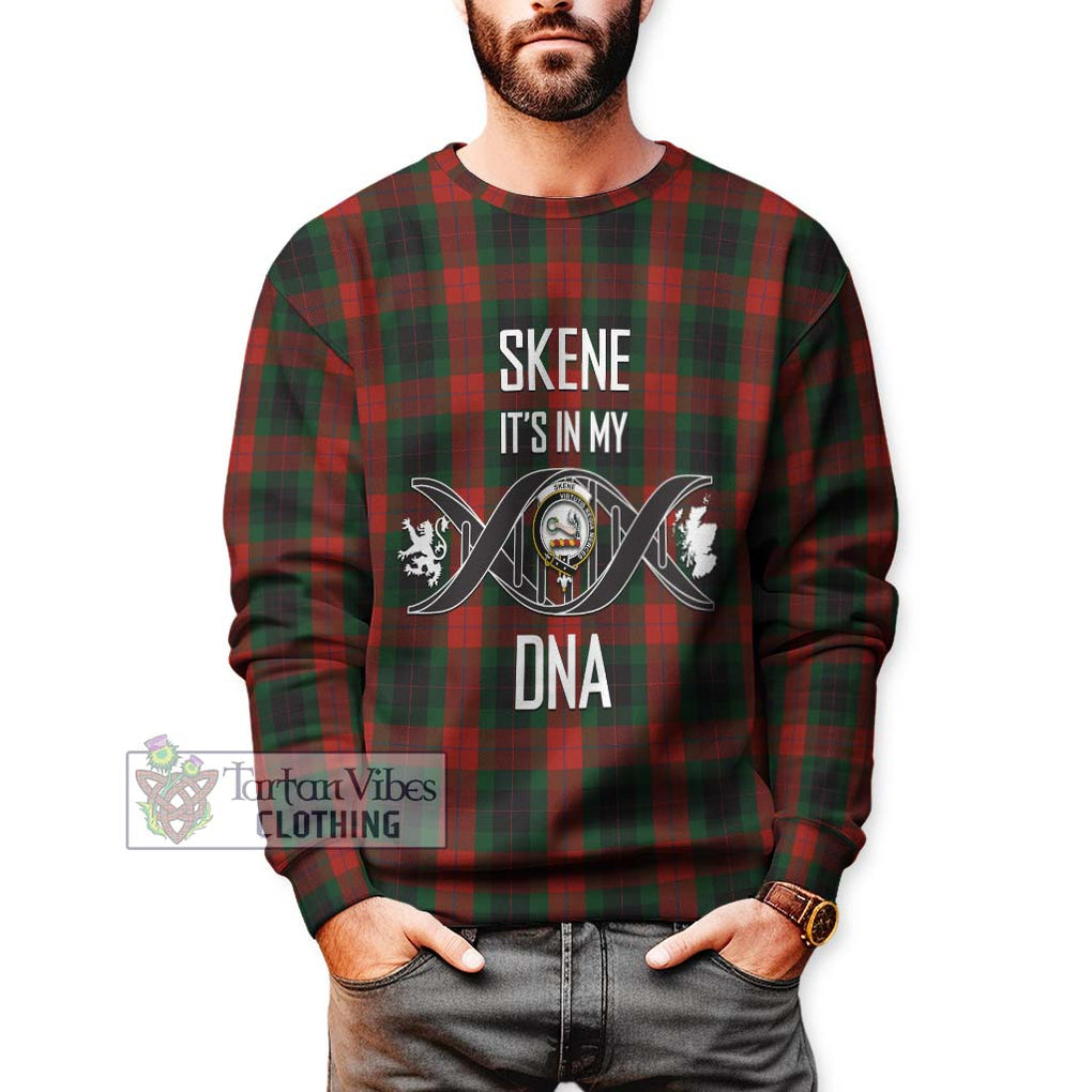 Skene of Cromar Black Tartan Sweatshirt with Family Crest DNA In Me Style Unisex - Tartanvibesclothing Shop