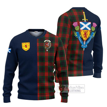 Skene of Cromar Black Tartan Ugly Sweater with Scottish Lion Royal Arm Half Style