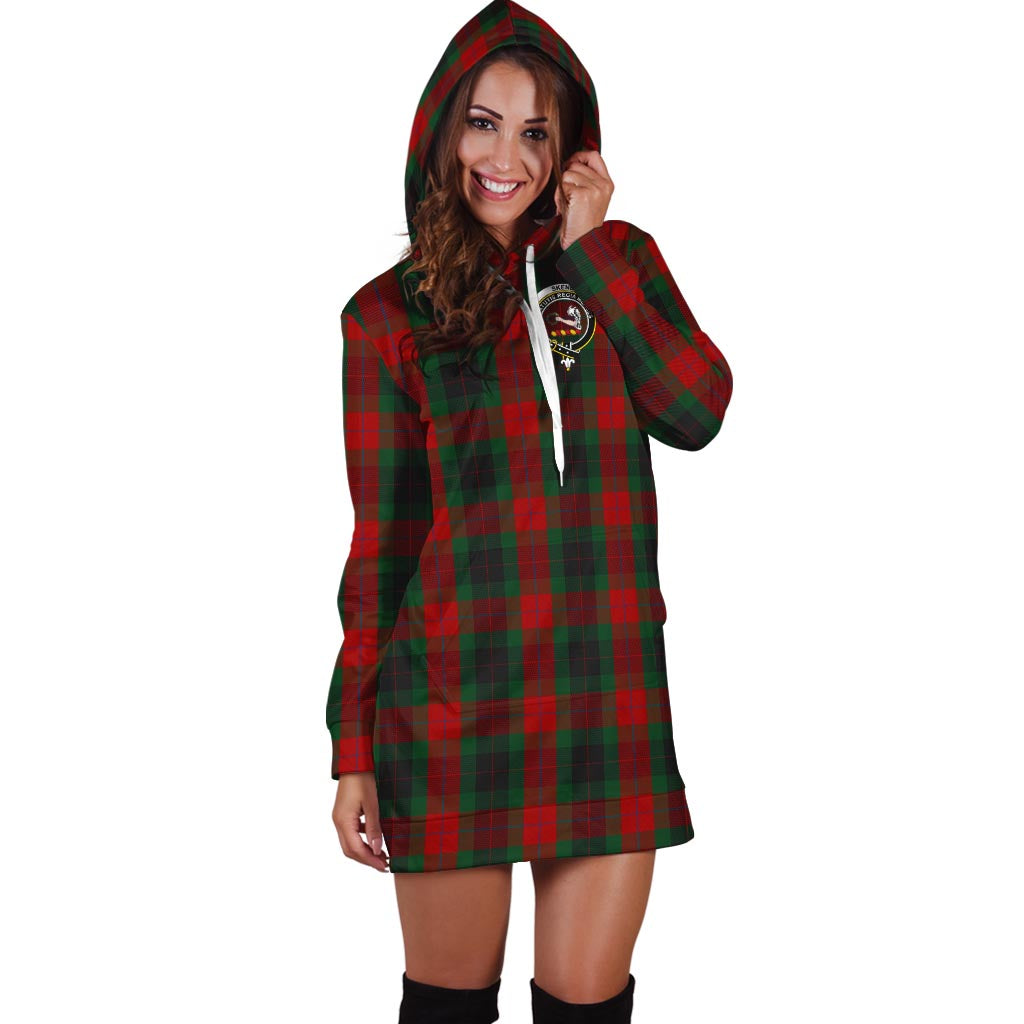 Skene of Cromar Black Tartan Hoodie Dress with Family Crest - Tartan Vibes Clothing